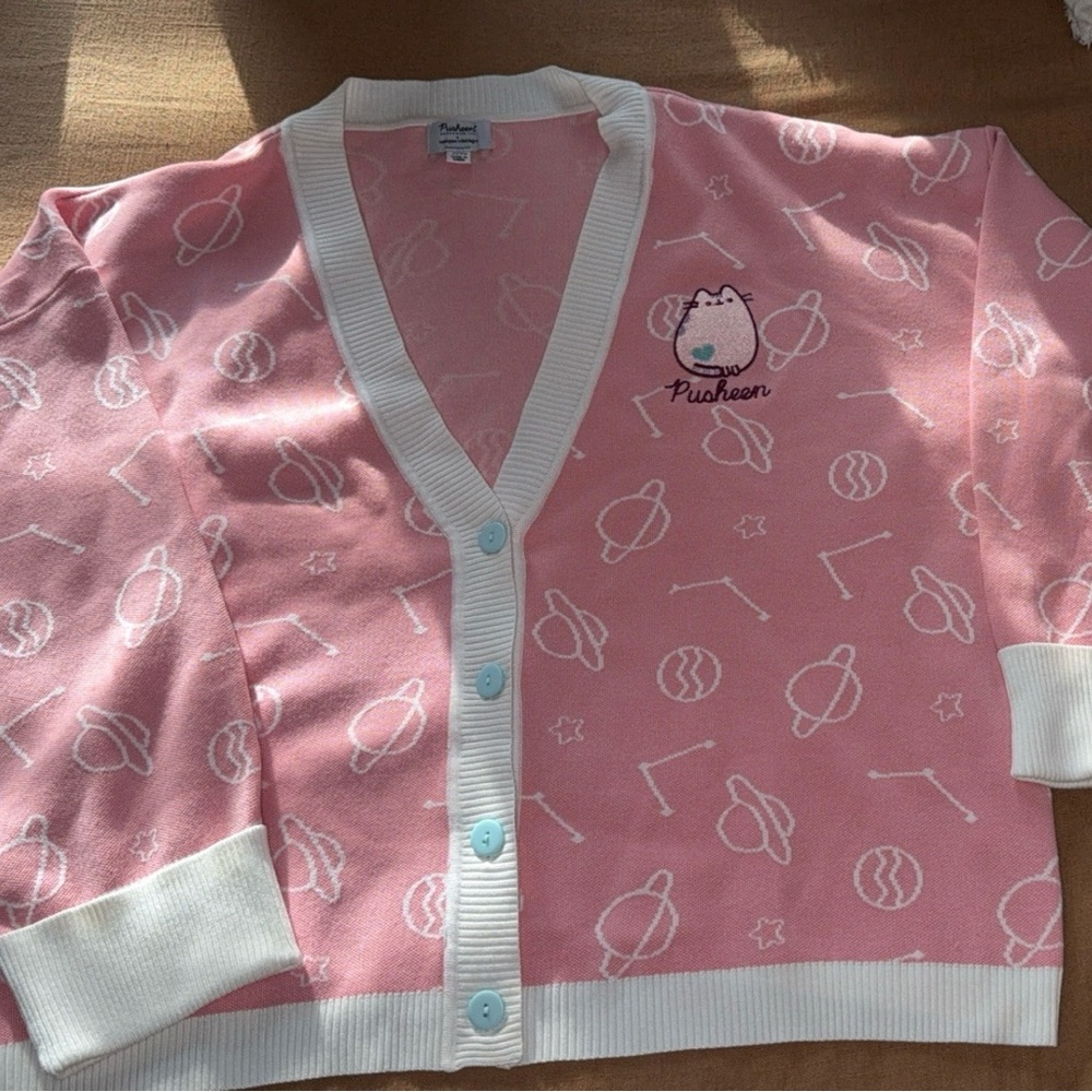 Pusheen Pink Sweater with White Accents